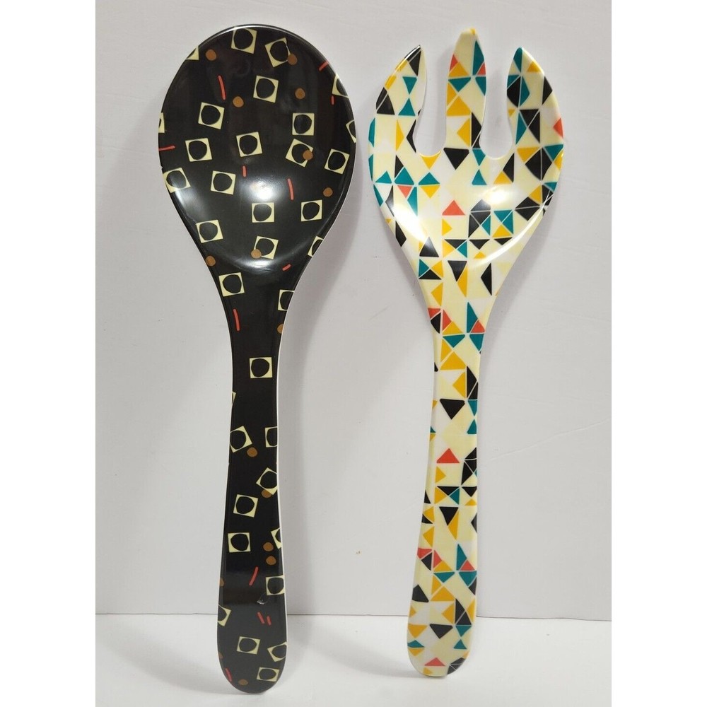 Oh Joy Geometric & Square Flecks 2 Pc Salad/Food Serving Untensil Set 13"